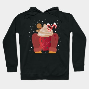 Christmas cup, gingerbread men, hot cocoa, sweet christmas Hoodie